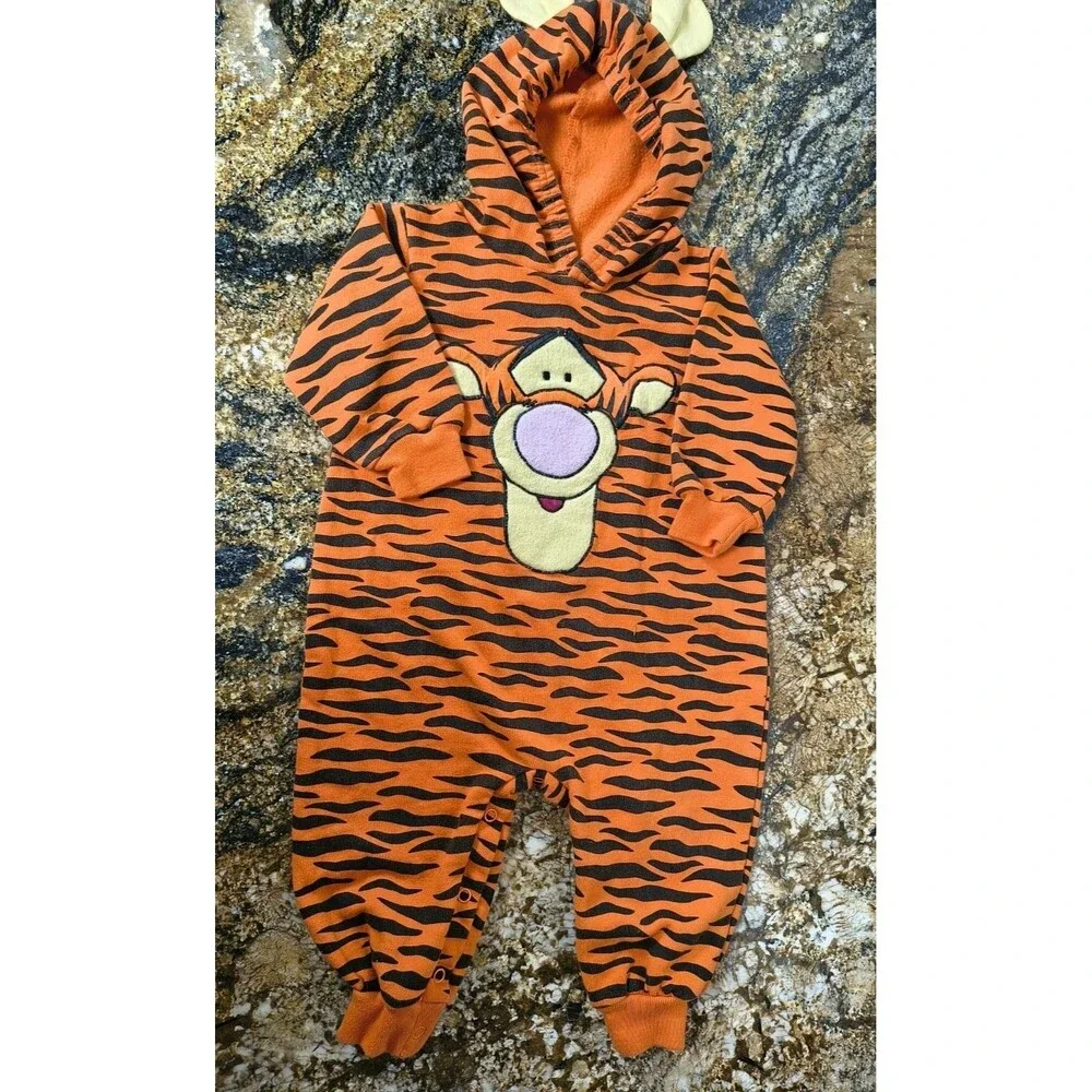 VTG Winnie The Pooh Tigger Jumpsuit Baby 12  Month Disney One Piece Embroidered
